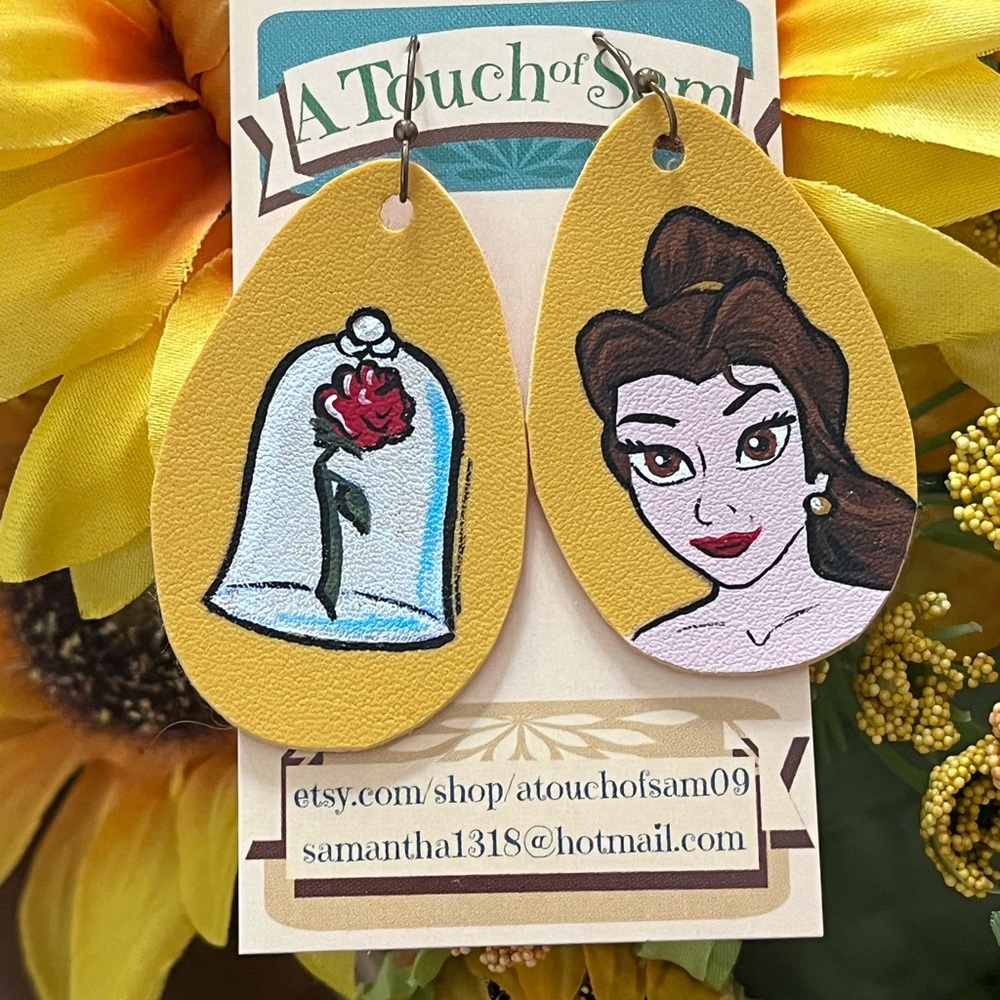 HAND PAINTED Unique Cartoon earrings!!